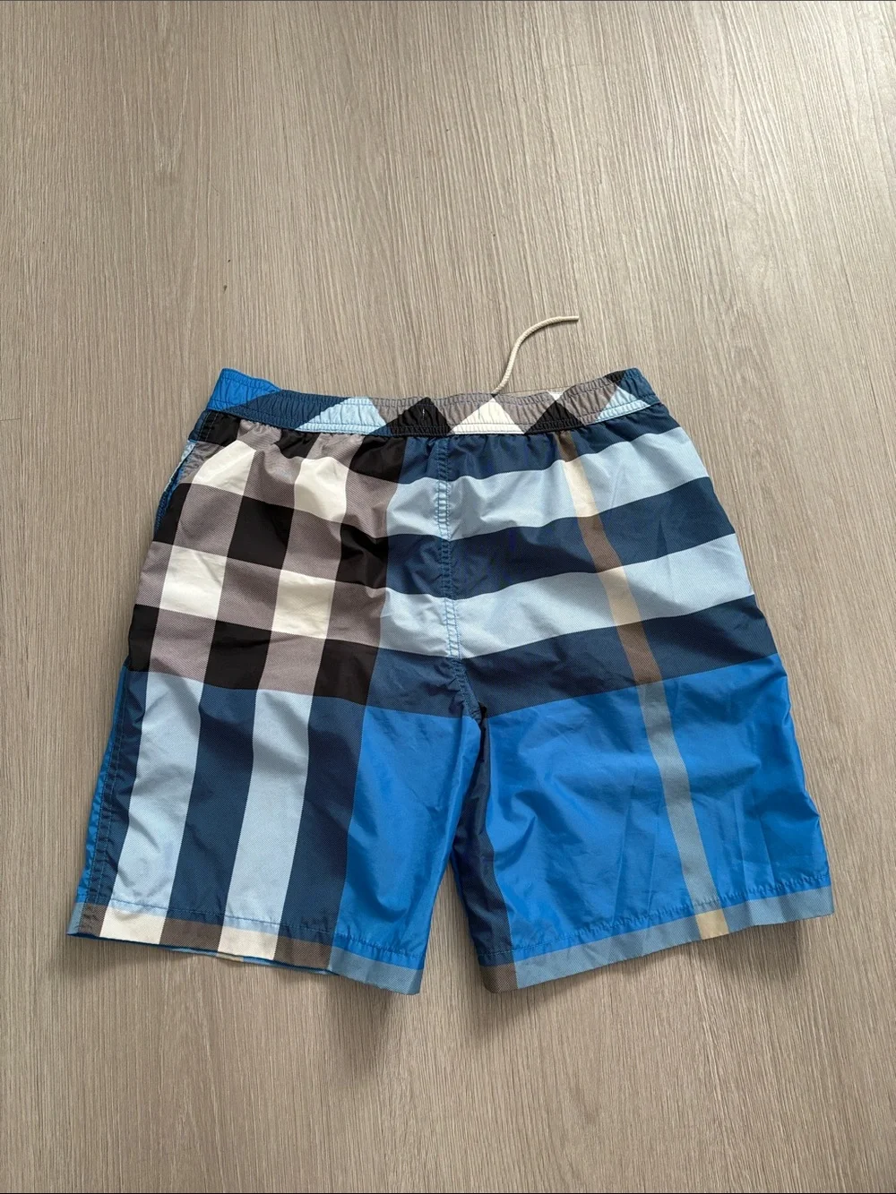 Burberry Blue Plaid Kids Swim Trunks